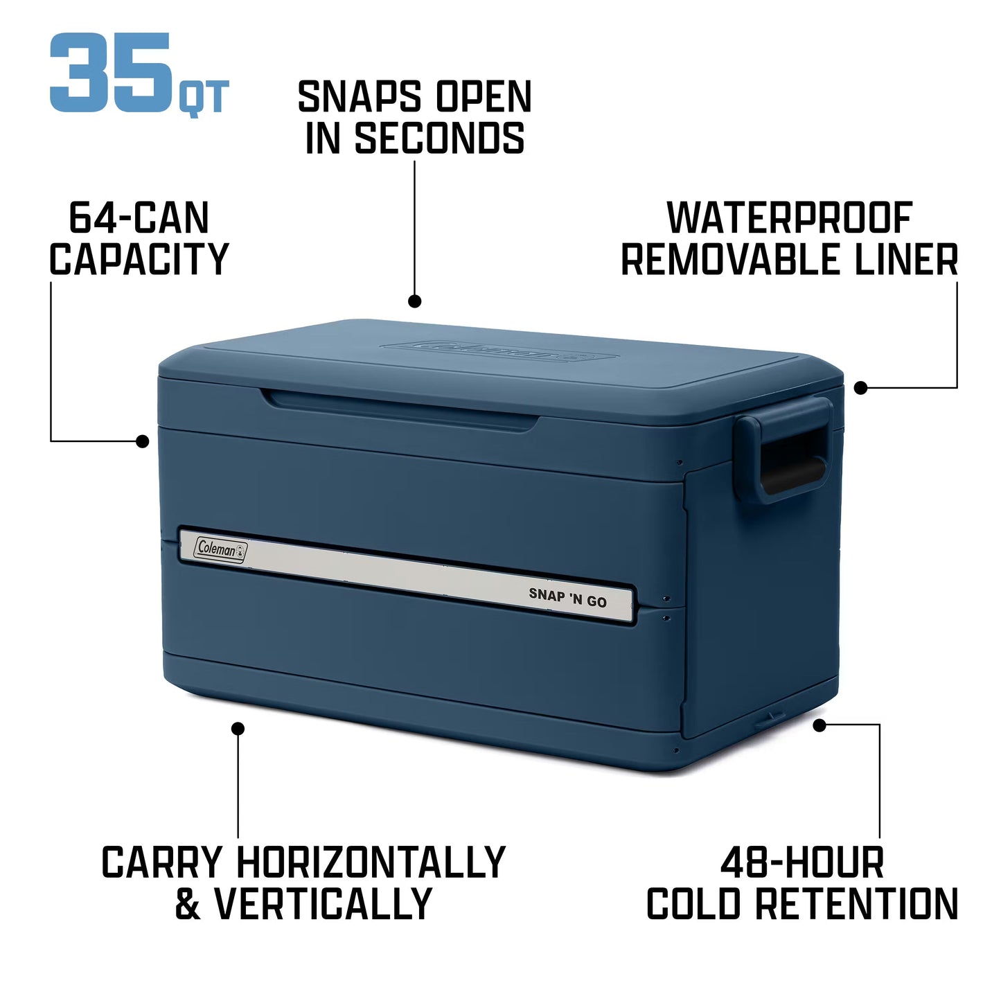 Coleman 35qt Snap N Go Cool Box - Blue Sapphire