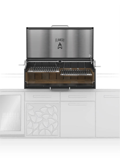 Flamery Large Asado BBQ with Split Grill and Firebox