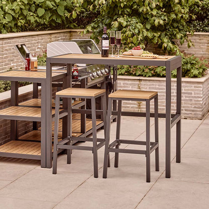 Sanctuary Oak Outdoor Kitchen Bar Table and Bar Stools