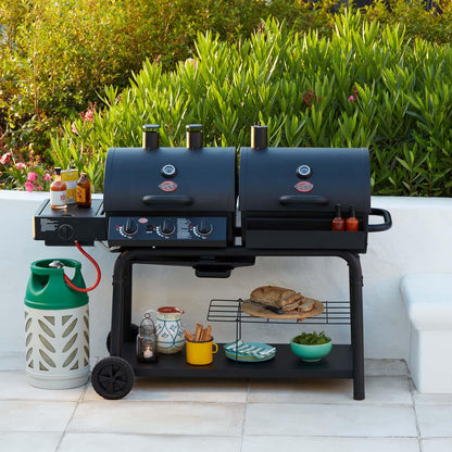 Char-Griller Duo‚ 5050 Gas and Charcoal BBQ with Side Burner