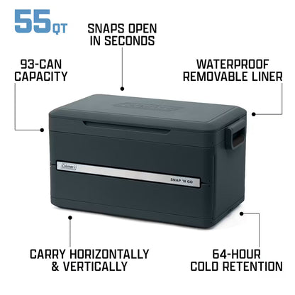 Coleman 55qt Snap N Go Cool Box - Blue Sapphire